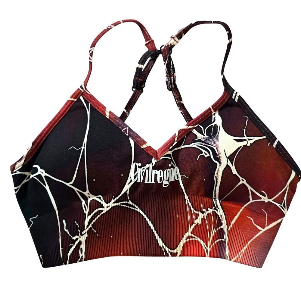 Civilregime Great Power Kelly Seamless‎ Bra Spiderman AOP Sublimation XS